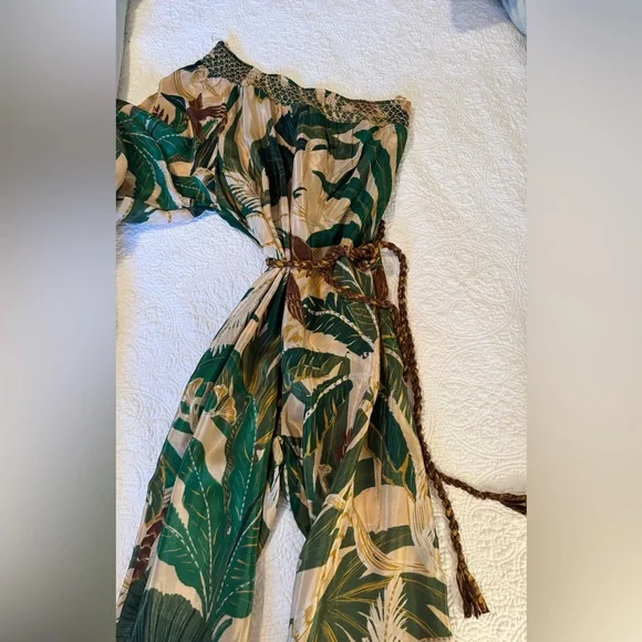 Farm Rio Tropical Green One-Shoulder jumpsuit - Picture 13 of 14